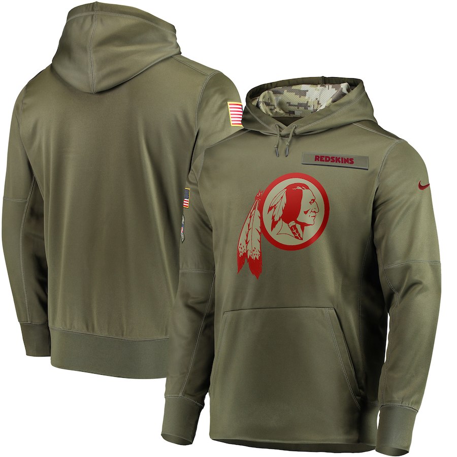 Men Washington Redskins Nike Olive Salute To Service KO Performance Hoodie Green->los angeles chargers->NFL Jersey